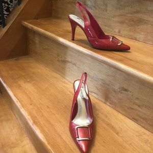 Alfani strapped red heels.